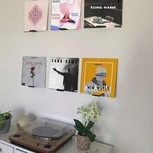 1 件简约黑胶唱片架专辑壁挂式展示架唱片播放器支架储物架唱片架唱片框壁架 - 彩色 - 查看 6