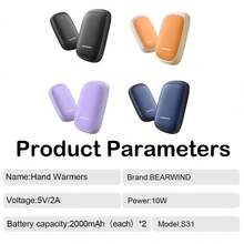 2PCS Rechargeable Hand Warmers,2000mAH Portable Hot Hands Electric Hand Warmers, Fast Heating & 3 Settings, Gloves Fitting, Travel Essentials, Gifts Women Men