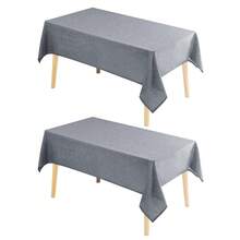 2 Paquetes de Mantel Cuadrado de Lino Sintético - Mantel Resistente a Arrugas y Manchas Lavable para Cocina, Comedor, Fiesta y Cena, Gris, 30 X 30 Pulgadas - Paquete gris de 30 x 302 unidades - Ver 1