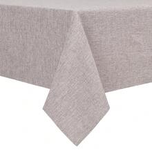 Faux Linen Rectangle Tablecloth - Wrinkle And Stain Resistant Washable Table Cloth For Kitchen Dining Room Holiday Table Cover For Dinner, Stone, 60 X 140 Inch - Stone140x60Rectangular - View 1