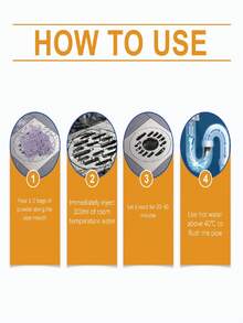 2pcs Drain Cleaner Powder, Household Kitchen & Bathroom Drain Clog Remover - Powdery - View 4