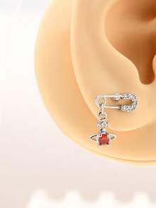 1颗红色系列锆石耳钉，简约耳骨穿刺饰品，男女皆宜 - 彩色 - 查看 19