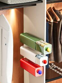 1 件无需钻孔。带有背胶的多功能塑料抽屉盒，隐形悬挂内衣、袜子、腰带、衣柜收纳盒，可拆卸桌面收纳盒夏季收纳盒礼物 - 彩色 - 查看 10