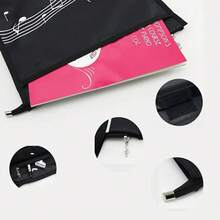 1pc Music Note Sheet Music Bag, Large Capacity Waterproof Sheet Music Bag For Students, Shoulder Handbag For Music Class, Music Notation Bag, Music Learning Travel Bag, Music Accessory Organizer, Durable And Spacious, Suitable For Music Classroom, Performances, Outdoor Activities, Teaching, Band Gear, Music Gifts, Back To School Gifts, Birthday Gifts, Holiday Gifts