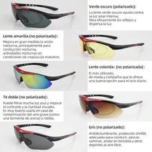 Lentes Deportivos de Ciclismo, Gafas de Sol Polarizadas Deportivas, Gafas de Ciclismo con 5 Lentes Intercambiables, Gafas de Bicicleta Mujeres y Hombres para Béisbol Correr Pescar Hiking Esquí - 1 - Ver 5