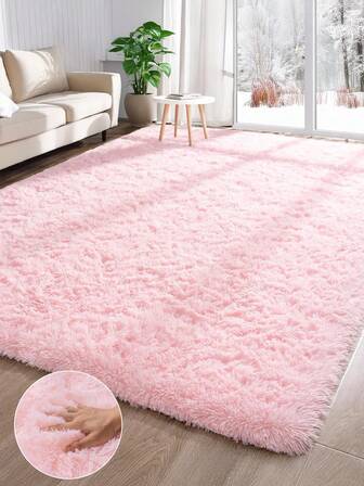 Thick & Soft Living Room/Bedroom Carpet, Pink Shaggy Rug, Easy To Clean Decorative Carpet, Modern Minimalist Nordic Ins Style Plush Soft Skin-Friendly Comfortable Room Decor, Multiple Sizes Available, Suitable For Spring, Summer, Autumn, Winter, Home Decor, Christmas, Valentine's Day, Autumn Gift Choice