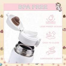 Official Tokidoki Unicorno Water Bottle, Cartoon Vacuum Reusable Insulated Stainless Steel 16.9oz Cup Thermoses With Locking Cover Leak-Proof - 米色 - 查看 4