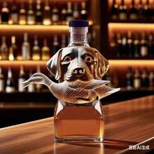 1pc Creative Dog Biting Duck Shaped Outdoor Portable Wine Bottle, Small Dog Wine Decanter, Home Glass Decoration, Christmas/Friend Gift, Suitable For Bar And Home Gathering - Unique Gift Idea, Travel Beverage Container, Elegant Art Wine Accessory