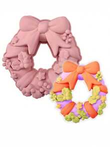 1pc Christmas Bow Wreath Silicone Cake Mold - Versatile Baking & Dessert Mold For DIY Pastries, Mousse, And More - Perfect For Holidays Like Christmas, Easter, Valentine's, Thanksgiving Christmas Christmas Decorations Christmas Pajamas Christmas Gifts Christmas Decor