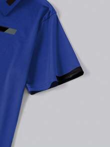 Plus Size Men's Summer Formal Business Casual Polo Shirt, Simple Color Block Collared Button Short Sleeve Top, Plus Size Fashion Versatile Polo Shirt For Daily Commute, Comfortable Fabric, Available In Magenta, Navy, Olive, Burgundy - Great Gift For Boyfriend Or Husband