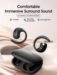 Philips True Wireless Earbuds, TAT2708, Open-Ear Clip Design, Premium Sound Quality, Fit for Sports, Noise Reduction - 黑色 - 查看 2