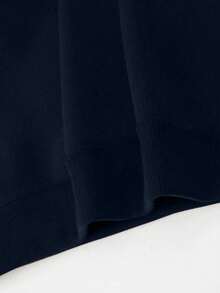 1pc Tween Boy Solid Color Casual Versatile Outdoor Commute Sports Pullover Sweatshirt For Boys, Autumn/Winter - Navy Blue - View 5