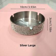 1pc Sparkling Rhinestone Ashtray, Bar Office Home Desktop Decorative Ashtray, Room Decoration, Home Decor