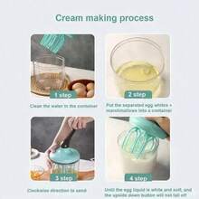 Household Kitchen Cooking Small Tools Silicone Semi-Automatic Eggs Beater Cake - Multicolor - View 6