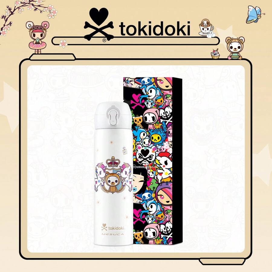 Official Tokidoki Unicorno Water Bottle, Cartoon Vacuum Reusable Insulated Stainless Steel 16.9oz Cup Thermoses With Locking Cover Leak-Proof - 米色 - 查看 1