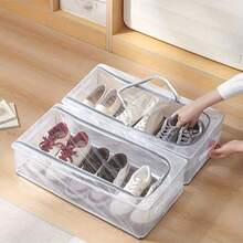 2 Stück Schuhregale, wasserdichtes Schuhgestell, faltbar, platzsparend, PVC transparentes Material, Gitterdesign mit Metallhalterung innen für erhöhte dreidimensionale Stabilität, geeignet für Mädchenzimmer Accessoires, Schlafzimmerdekoration, Babykleiderbügel, Spielzeugaufbewahrung, Neugeborene