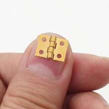 10/50/100 件迷你黄铜铰链 180 度微型家具木盒珠宝盒玩具屋橱柜 DIY 配件 - 优雅的镀黄铜迷你铰链，适用于装饰珠宝盒、橱柜门、玩具屋家具和工艺品，包括钉子 - 多種色 - 查看 6