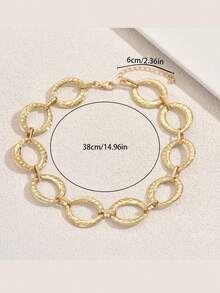 1 pieza Collar decorativo asimétrico circular geométrico de moda, adecuado para uso diario y de fiesta de mujeres