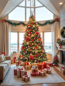 1pc Christmas Ribbon,Holiday Grosgrain Ribbon Gift Wrap,Hot Stamping Craft Christmas Ribbon,Gold Red And Green Ribbon Christmas Wreath DIY Gift Wrap Ribbon For Craft Sewing,Bow Hair Accessories Wedding Decorative Ribbon Party Favors (Various Styles)