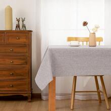 Faux Linen Rectangle Tablecloth - Wrinkle And Stain Resistant Washable Table Cloth For Kitchen Dining Room Holiday Table Cover For Dinner, Stone, 60 X 140 Inch - Stone140x60Rectangular - View 3