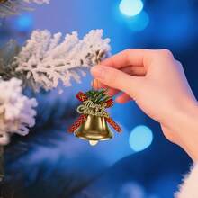 6Pcs Hand Bell Service Bell Christmas Decoration Shiny Jingle Bells For Home Holiday Christmas Tree Decorations