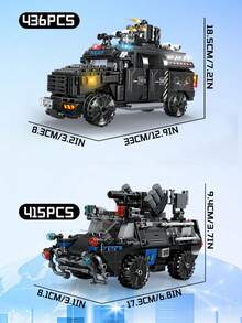 Swat Police Series Armored Vehicle Building Blocks With Policeman Bricks Truck Ship Car City Construction Toys Gift