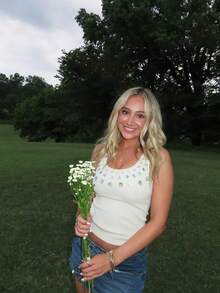 Women's Y2K Sequin Beaded Tank Top U Neck Sleeveless Backless Sparkly Crop Tops Summer Going Out Clubwear - 杏色 - 查看 4