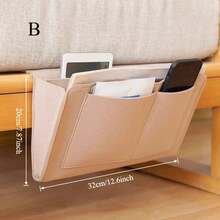 Bolsa de almacenamiento colgante multifuncional para sofá junto a la cama, cesta colgante de tela, estantes para mesita de noche para almacenamiento en dormitorio y apartamento EO3Q - B caqui - Ver 11