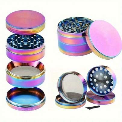 1.6 Inch Colorful Herb Grinder Spice Mill Mortar Pestle Salt Crusher Tobacco Bud Vanilla 4 Sections Zinc Alloy Portable Smoking Accessories Cigarette Tool Gift