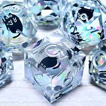 7 件树脂骰子套装，适用于圣诞节感恩节礼物用品装饰斋月和复活节棋盘游戏桌面骰子，手角色扮演多面骰子，RPG 骰子生日礼物节日派对