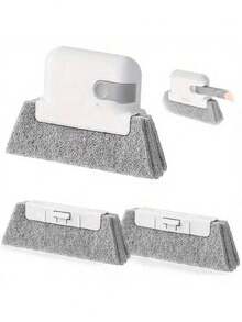 1 pieza Cepillo de limpieza multiusos para rieles de puertas y ventanas, fácil de agarrar y reutilizable, limpiador de ranuras de cocina, baño, sala de estar, adecuado para grietas y marcos pequeños, sin necesidad de electricidad, plástico duradero, cabezal de cepillo desmontable y lavable