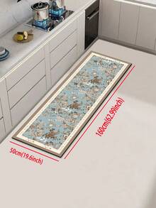 1pc Diatomite Kitchen Mat, Elegant Blue Floral Pattern, Cushioned Anti-Fatigue Kitchen Rug, Absorbent & Non-Slip, Suitable For Kitchen, Bathroom, Entryway, Laundry Room - Multicolor - View 15