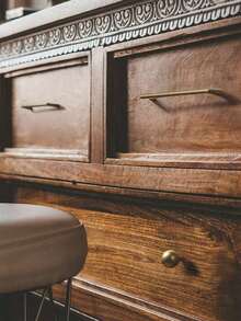 2/6/12pcs Vintage Copper Cabinet Handles/Knobs/Pulls, Metal Drawer Pulls For Bedroom And Kitchen Cabinets, Aluminum Antique Finish Painted Cabinet Hardware - Antique Brass - View 6