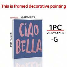 1pc Ciao Bella Poster Decoration, Wall Art, Girly Room Decor, Cute Wall Art, Pink Retro Poster, Wall Decoration Poster, Wall Canvas Decoration, Ideal Gift For Bedroom Living Room