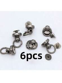 50颗8毫米耐用锌合金螺纹圆头铆钉套装，带拉环 - 非常适合DIY人造革工艺品、腰带、钱包、手提包和手机壳 - 易于安装的套装，人造革铆钉，旋转环手机壳娃娃挂耳钉DIY珠宝配件，返校艺术项目