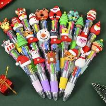 8pcs Random Christmas Ballpoint Pens - Reindeer/Snowman Designs, 4-In-1 Colors, Comfortable Writing, Suitable For Office/Party/Back-To-School Prizes, Essential Christmas Gifts, Stocking Stuffers, Holiday Favors, Party Supplies, Fun Stationery, Reliable Ink, Durable Plastic, Writing Essentials, Multi-Pack Pens, Office Workers, Party Planners