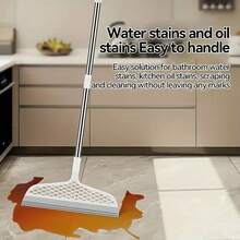 Long Magic Broom,180° Degree Design Hair & Dust Removal Tool For Hard Floors & Carpets, Ergonomic Handle For Bathroom, Living Room, Bedroom, Versatile Cleaning , Durable Construction - trắng - Xem 8