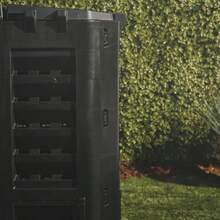 Compost Bin For Garden 480L – Composter With Slatted Design For Aeration, Rainwater Collection, Side Flap & Lid – Outdoor Compost Converter – Frost & UV Resistant - Black - Default - View 9