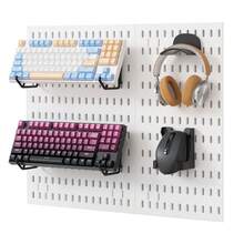 1pc Black Pegboard Wall Organizer, Multifunctional Wall Storage Rack, Suitable For Craft Room, Bathroom, Pantry, Office And Game Set, Wall Hanging Solution For Headphones, Keyboards, And Game Consoles, Utility Racks