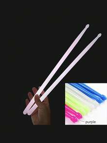 2 件 [夜光鼓槌] 5A 荧光鼓槌 | 霓虹彩色夜光鼓头，5 种鲜艳尺寸（白色、粉色、蓝色、绿色、紫色），适合爵士鼓和初学者鼓手 - 高品质非电动鼓配件 - 彩色 - 查看 13