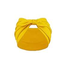 Plain    Polyester    Knot    1pcs Black Bow Design Extra Wide Headbands, Women Non-Slip Headwraps, Hair Accessories Turban For Workout, Made Of Polyester Fiber, Hairband - Màu vàng - Xem 13