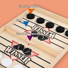 1pc Wooden Desktop Fast Paced Air Hockey & Slingshot Hockey Game, Family Party Table Game, Great For Christmas And Thanksgiving Gifts