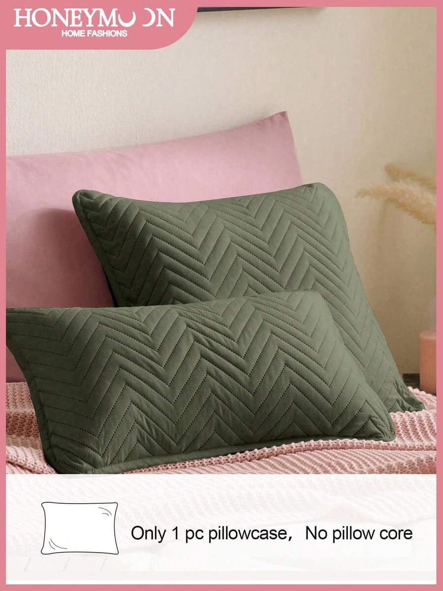 1个超柔软纯色枕套，轻盈如云，信封式开口，适合家庭和宿舍使用。 - 橄欖綠 - 查看 1