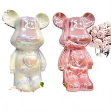 1pc High-End Aggressive Bear Figurine, Home Office Living Room Cabinet TV Stand Foyer Decor Piggy Bank - Multicolor - View 5