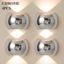 LED Smart Motion Sensor Wall Light, Wireless Rechargeable LED Wall Lamp, 3 Color Adjustable, Battery Powered Night Light, Rotatable, Easy Installation, Adjustable Color Temperature & Brightness, Suitable For Corridor, Bathroom, Bedroom, Kitchen, Cabinet, Stairs, Entrance, Bedside, Table, Wardrobe, Home Decor, Living Room, Sensor Light, Bedside Lamp, LED Light, Wireless Lamp - Multicolor - View 27