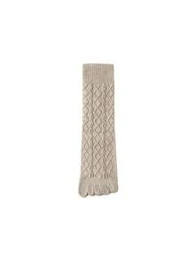 1/3/6 Pairs Women Solid Color Two-Toe Socks, Autumn/Winter Merino Wool Blend Mid-Calf Socks, Women Diamond Grid Toe Socks