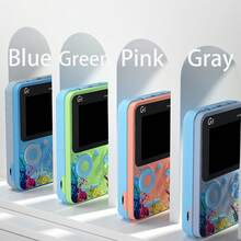 Byteuni 500合1复古掌上游戏机，1020mAh电池，2.4英寸大屏幕，内置500款经典FC游戏，包含手柄，即插即用，支持电视连接，单机/双人模式 - 彩色 - 查看 2