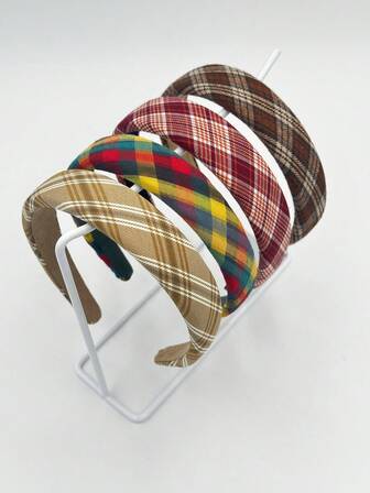 1pc / Patchwork Striped Check Soft Fur Headband For Women In Autumn/Winter. Soft Fabric Hair Accessory For Daily Use, Commuting, Outdoor Running, Sports, Indoor Yoga, Date, Dinner, And Various Activities. Fall/Winter Versatile Series Hair Accessory. ,Hair Hoop Hairband For Women