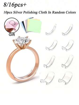 Transparent Ring Size Adjustment Resizer, Invisible Ring Resizer , Women Finger Loose Ring Size Reduce Invisible Sticker Clear DIY Sewing Jewelry Tool Set Adjuster Set For Loose Rings - Ideal For Wedding Bands & Jewelry Comfort