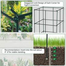 8 Pack Tomato Cages Garden Cages Stakes Plant Trellis 16'' X 16'' X 39'' - Màu xanh lá cây đậm - Xem 9